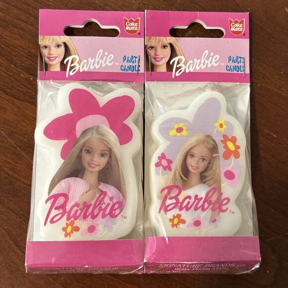Vintage 1999 Cake Mate Mattel Barbie Birthday Party Cake Candles Flower NOS NEW - Picture 2 of 6